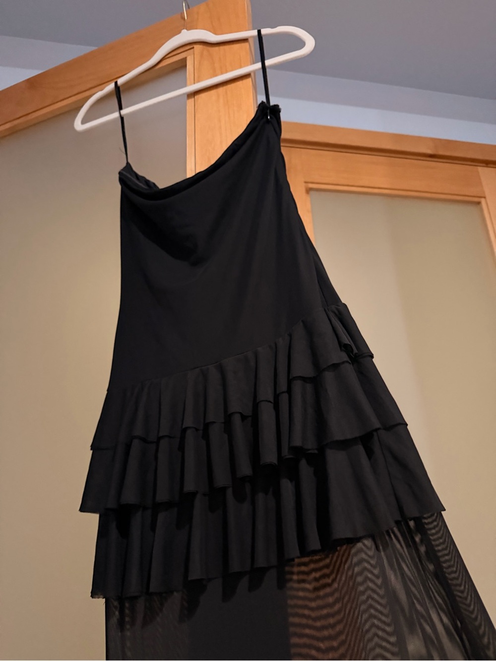 REVOLVE Strapless Black Ruffle Maxi Dress - Picture 5 of 7